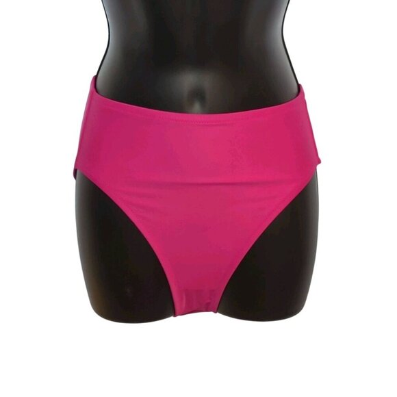J Crew High Rise Full Coverage Bikini Bottom Small Fuchsia Pink Swim Beach (880) - Picture 1 of 7